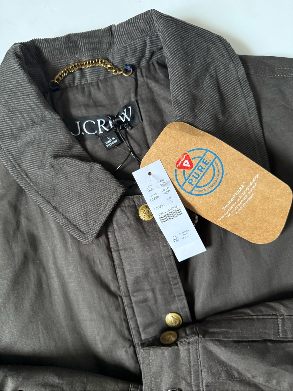J.Crew Cropped Barn Jacket Mossy Brown Large NWT - Picture 9 of 12